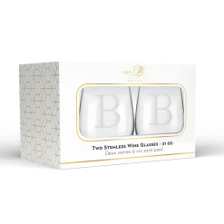 Stemless Wine Glass Pair | Personalized | 21 oz-Sophistiplate Fashion