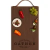 Thermal Ash Plank | Gather with Friends & Family Cheese & Charcuterie Board 16 x 10" with Leather Handle-Maple Clearance