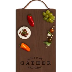 Thermal Ash Plank | Gather with Friends & Family Cheese & Charcuterie Board 16 x 10" with Leather Handle-Maple Clearance