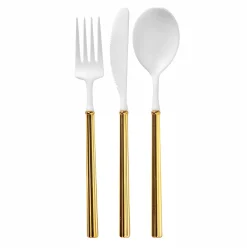 Villa Flatware White/Gold Handle S/24-Sophistiplate Online
