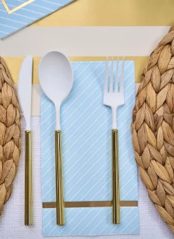 Villa Flatware White/Gold Handle S/24-Sophistiplate Online