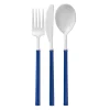 Villa Flatware White/Navy Handle S/24-Sophistiplate Outlet