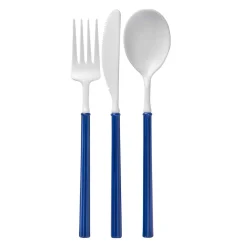 Villa Flatware White/Navy Handle S/24-Sophistiplate Outlet
