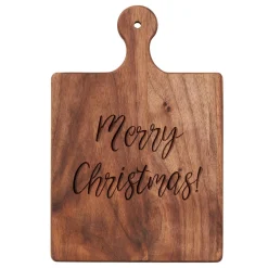 Walnut Artisan Paddle Board | Merry Christmas | 9" x 6"-Maple Hot