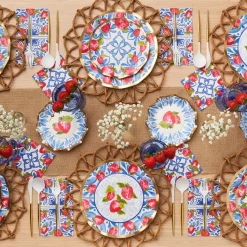 Wavy Appetizer/Dessert Bowl Bleu Strawberries - 8pkg-Sophistiplate Fashion