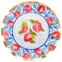 Wavy Dinner Plate Bleu Strawberries - 8pkg-Sophistiplate Clearance