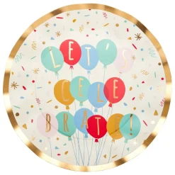 Wavy Dinner Plate Lets Celebrate - 8pkg-Sophistiplate Hot