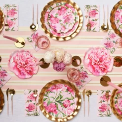 Wavy Dinner Plate Pink Peonies - 8pkg-Sophistiplate Discount