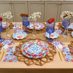 Wavy Salad Plate Bleu Strawberries - 8pkg-Sophistiplate New