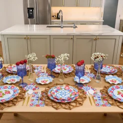 Wavy Salad Plate Bleu Strawberries - 8pkg-Sophistiplate New