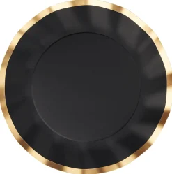Wavy Salad Plate Everyday Black/8ct-Sophistiplate Fashion