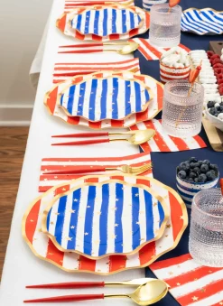 Wavy Salad Plate Patriotic Confetti/8ct-Sophistiplate Clearance