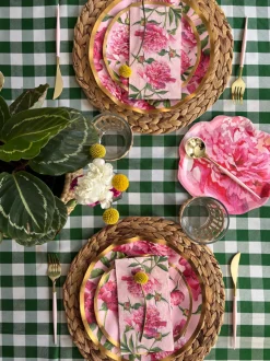 Wavy Salad Plate Pink Peonies - 8pkg-Sophistiplate Outlet