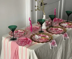 Wavy Salad Plate Pink Peonies - 8pkg-Sophistiplate Outlet