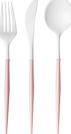White and Blush Bella Assorted Plastic Cutlery/36pc, Service for 12-Sophistiplate Outlet